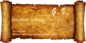 Gajdos Vince névjegykártya